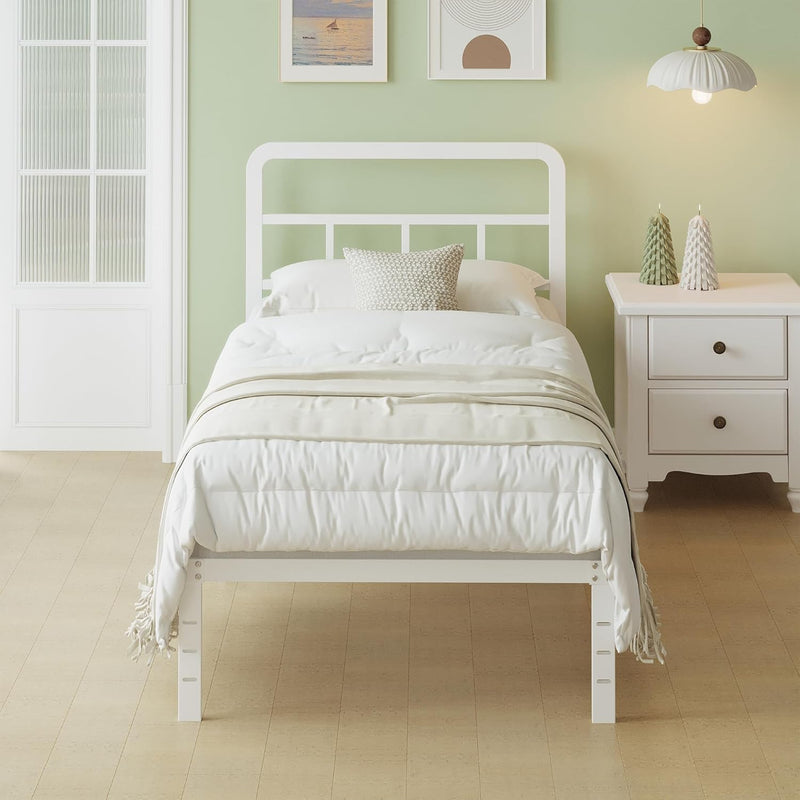 Metal Bed Frame with Headboard 46CM High