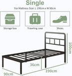 Metal Bed Frame with Headboard 46CM High