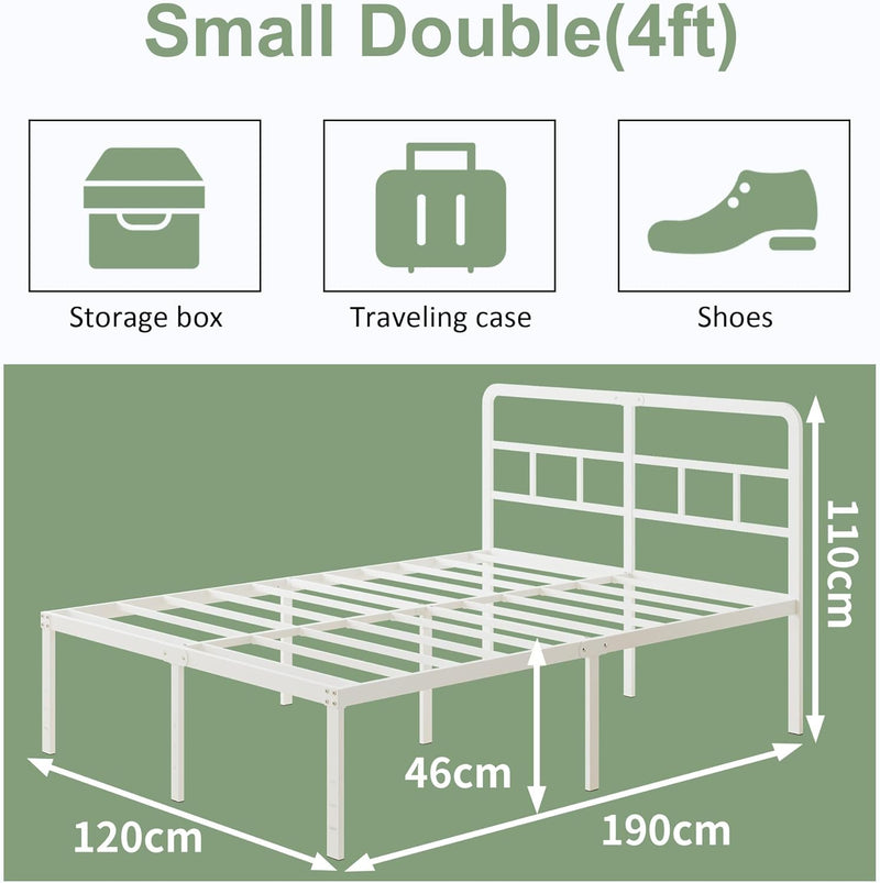 Metal Bed Frame with Headboard 46CM High