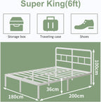 Metal Bed Frame with Headboard 46CM High