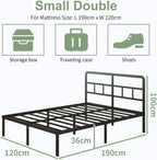 Metal Bed Frame with Headboard 46CM High