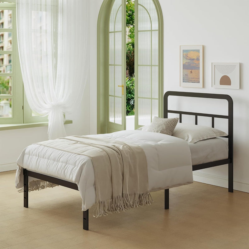 Metal Bed Frame with Headboard 46CM High