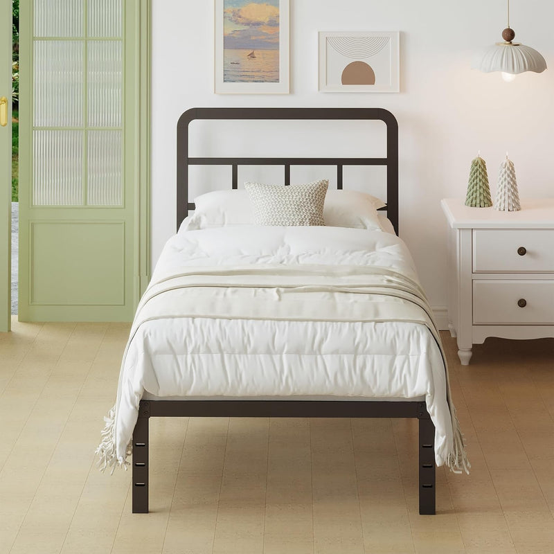 Metal Bed Frame with Headboard 46CM High