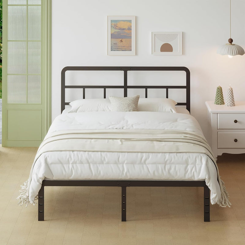 Metal Bed Frame with Headboard 46CM High