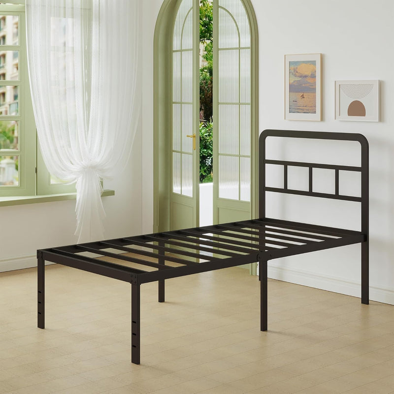 Metal Bed Frame with Headboard 46CM High