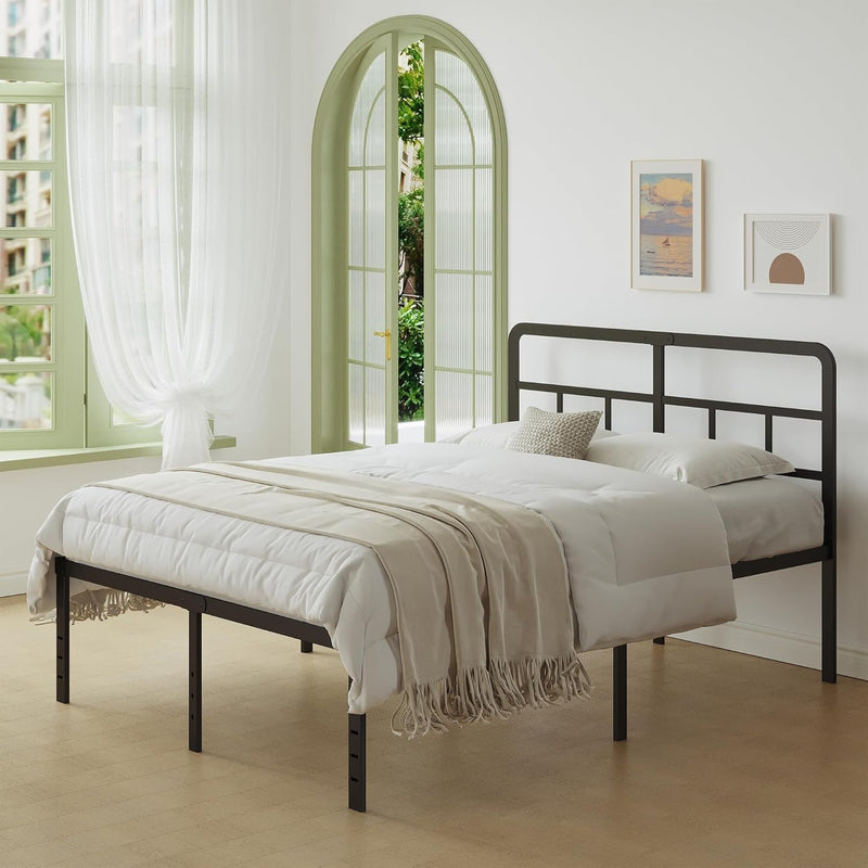 Metal Bed Frame with Headboard 46CM High