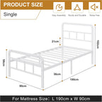 Bed Frame with Curved Headboard and Footboard 46CM