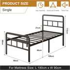 Bed Frame with Curved Headboard and Footboard 46CM