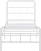 Bed Frame with Headboard and Footboard Metal Slats