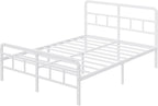 Bed Frame with Headboard and Footboard Metal Slats