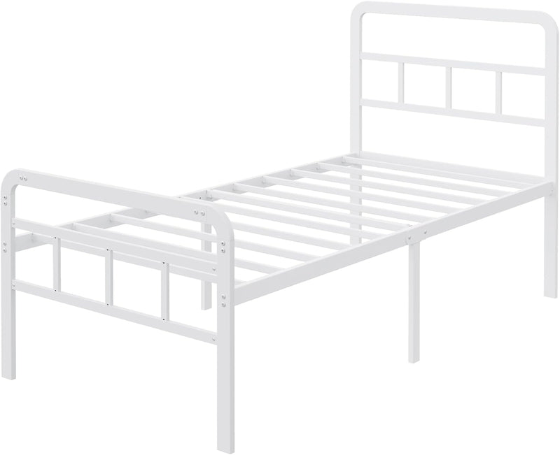Bed Frame with Headboard and Footboard Metal Slats