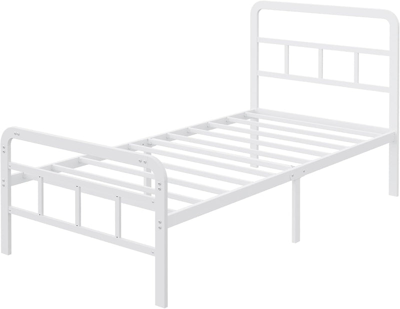 Bed Frame with Headboard and Footboard Metal Slats