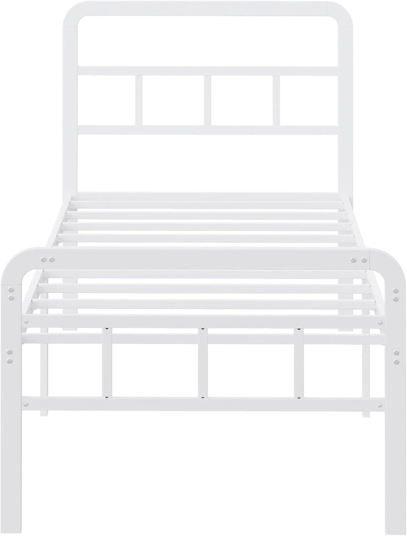 Bed Frame with Headboard and Footboard Metal Slats
