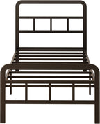 Bed Frame with Headboard and Footboard Metal Slats
