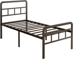 Bed Frame with Headboard and Footboard Metal Slats