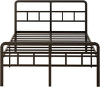 Bed Frame with Headboard and Footboard Metal Slats