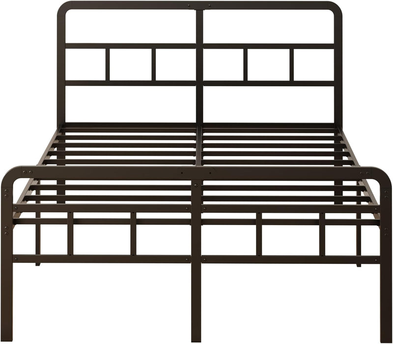 Bed Frame with Headboard and Footboard Metal Slats