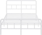 Bed Frame with Headboard and Footboard Metal Slats