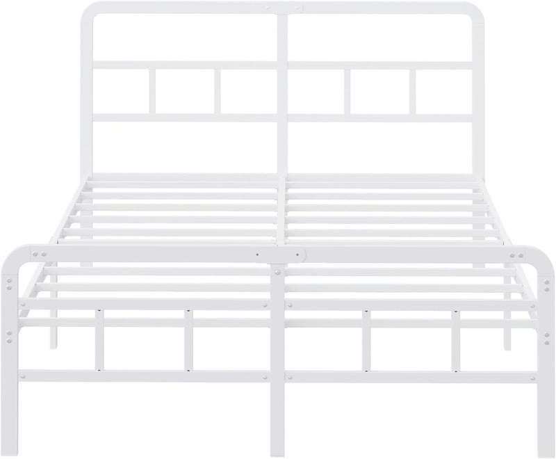 Bed Frame with Headboard and Footboard Metal Slats