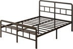 Bed Frame with Headboard and Footboard Metal Slats