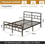 Bed Frame with Headboard and Footboard Metal Slats