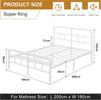 Bed Frame with Headboard and Footboard Metal Slats