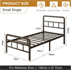 Bed Frame with Curved Headboard and Footboard Platform