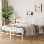 Bed Frame with Headboard and Footboard Metal Slats