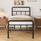Bed Frame with Headboard and Footboard Metal Slats
