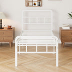 Bed Frame with Headboard and Footboard Metal Slats