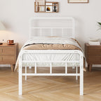 Bed Frame with Headboard and Footboard Metal Slats