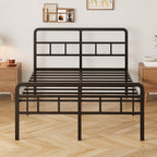 Bed Frame with Headboard and Footboard Metal Slats