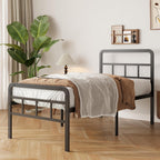 Bed Frame with Headboard and Footboard Metal Slats