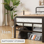 Bed Frame with Headboard and Footboard Metal Slats