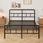 Bed Frame with Headboard and Footboard Metal Slats