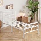 Bed Frame with Headboard and Footboard Metal Slats