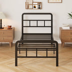Bed Frame with Headboard and Footboard Metal Slats