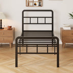 Bed Frame with Headboard and Footboard Metal Slats