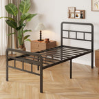 Bed Frame with Headboard and Footboard Metal Slats