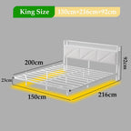 Bed Frame with Floating Upholstered Storage Headboard