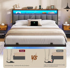 Bed Frame with Floating Visual Effect Metal Adjustable