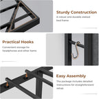 Bed Frame with Floating Visual Effect Metal Adjustable
