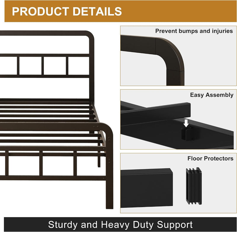 Bed Frame with Headboard and Footboard