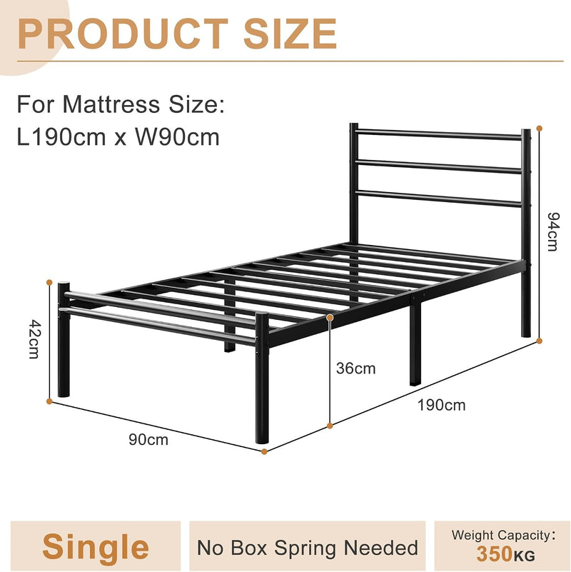 Bed Frame with Headboard and Footboard