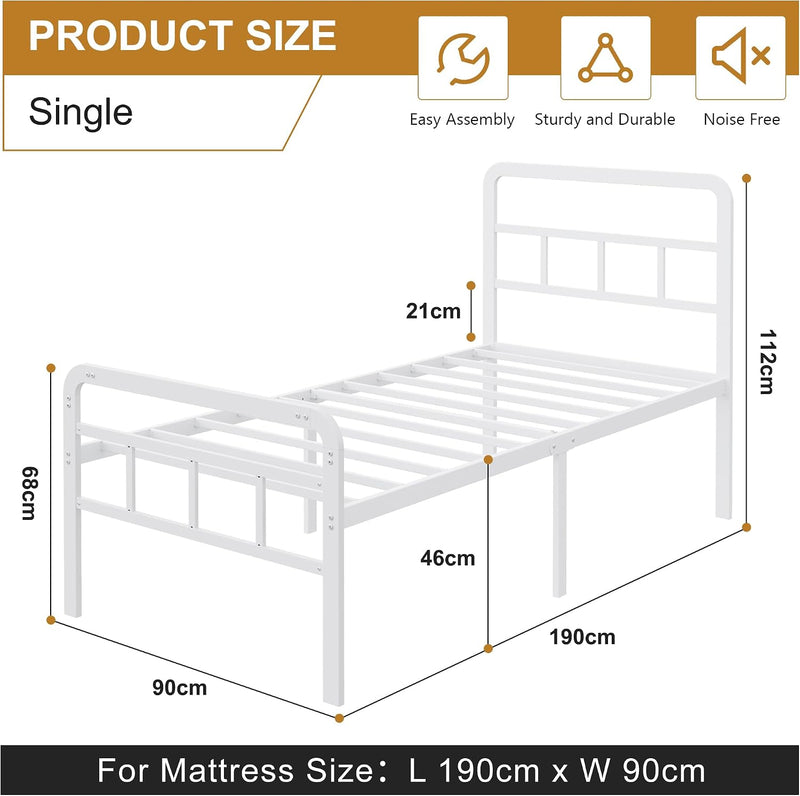 Bed Frame with Headboard and Footboard