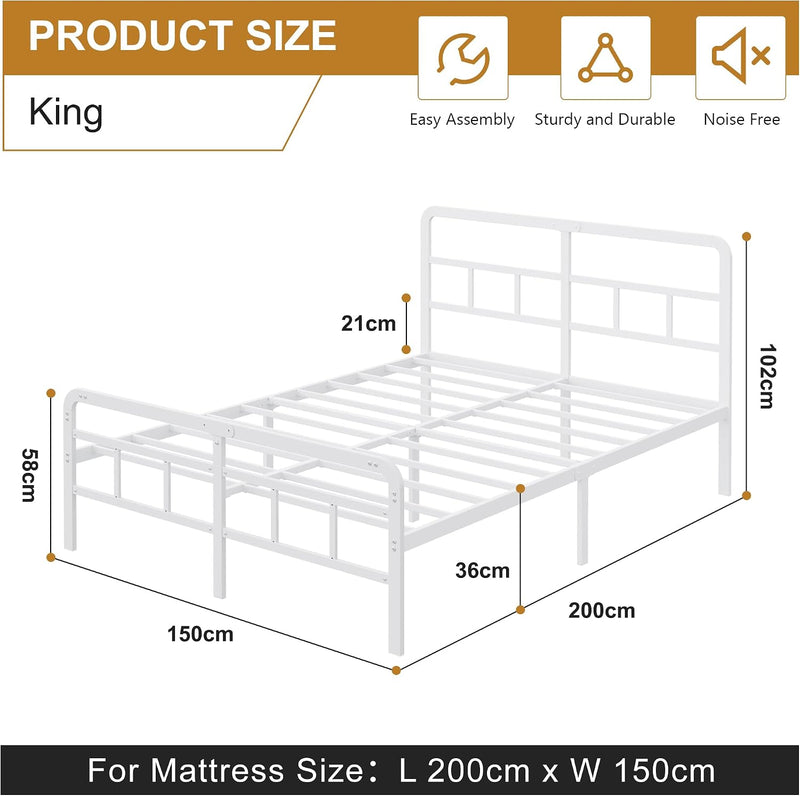 Bed Frame with Headboard and Footboard