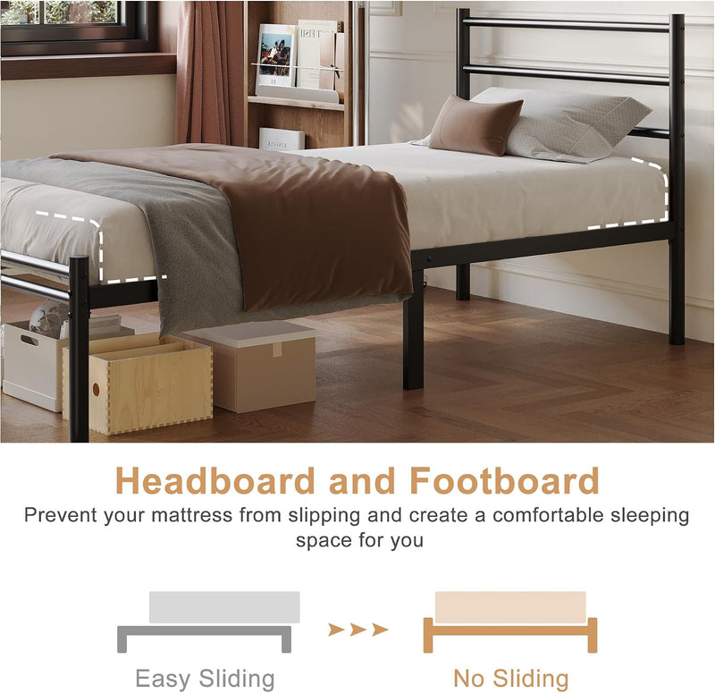 Bed Frame with Headboard and Footboard