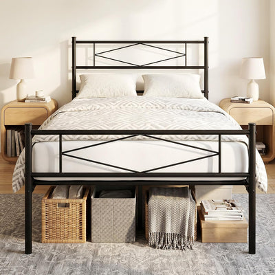 Bed Frame with Headboard and Footboard Metal