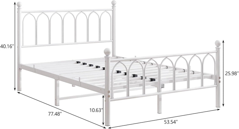 Bed Frame with Headboard and Footboard Metal Platform
