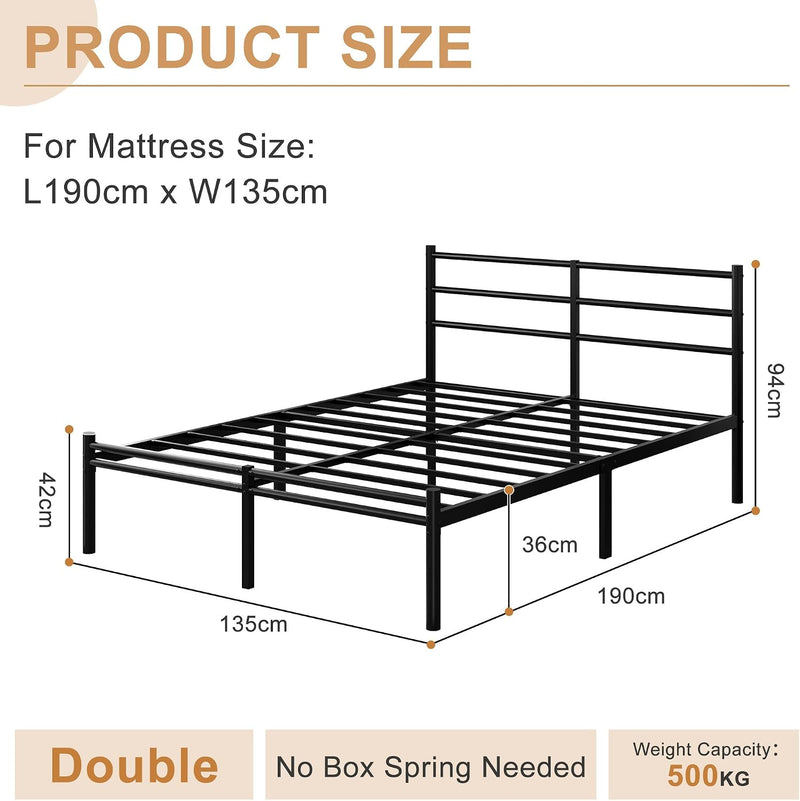 Bed Frame with Headboard and Footboard